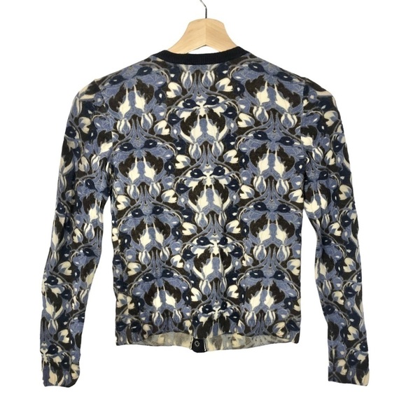 Tory Burch Blue Floral Lightweight Button Down Cardigan Sweater XS - Picture 2 of 3